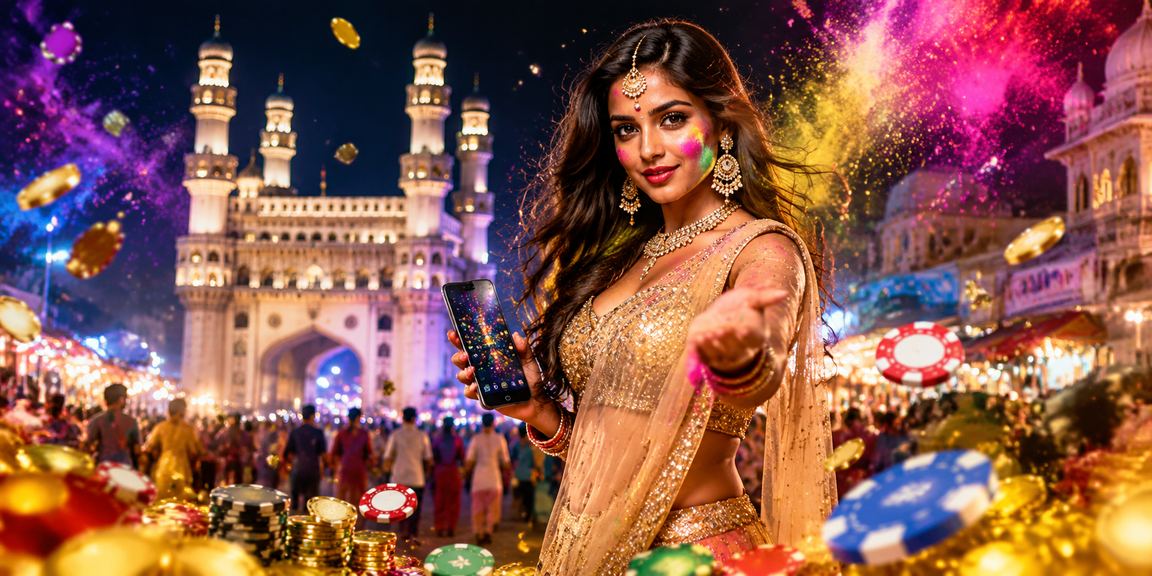 User registering on casino app during Holi festival