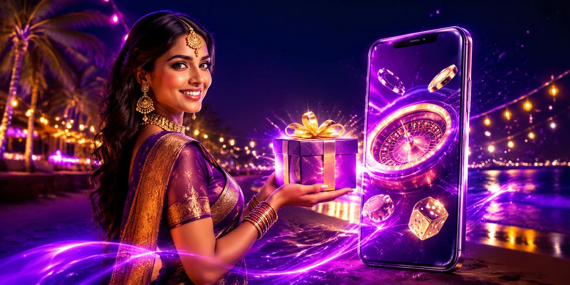 Casino app user playing on a beach in India